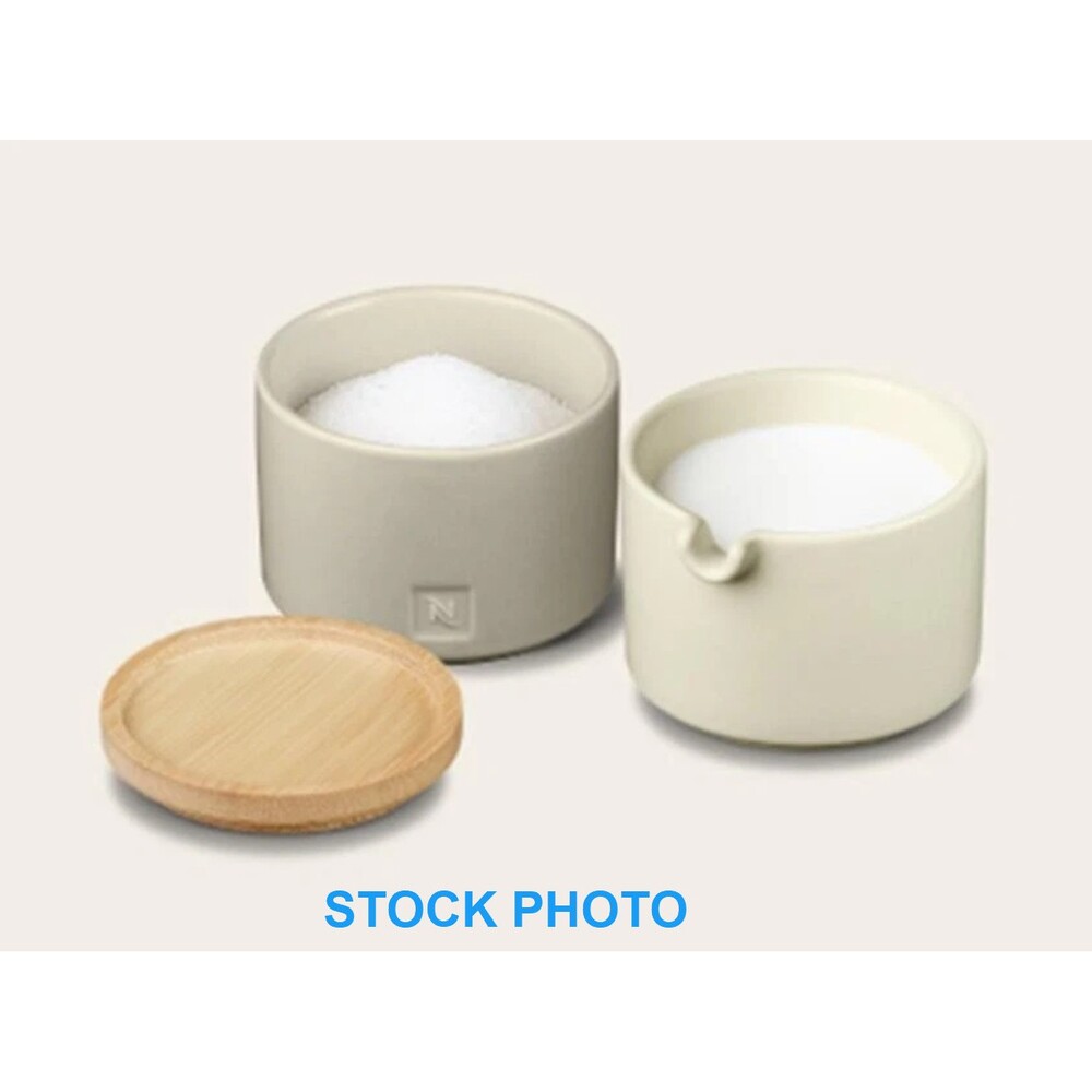 Nespresso Stackable Serving Set Creamer Sugar Bowl Lid Barista Collection NIB